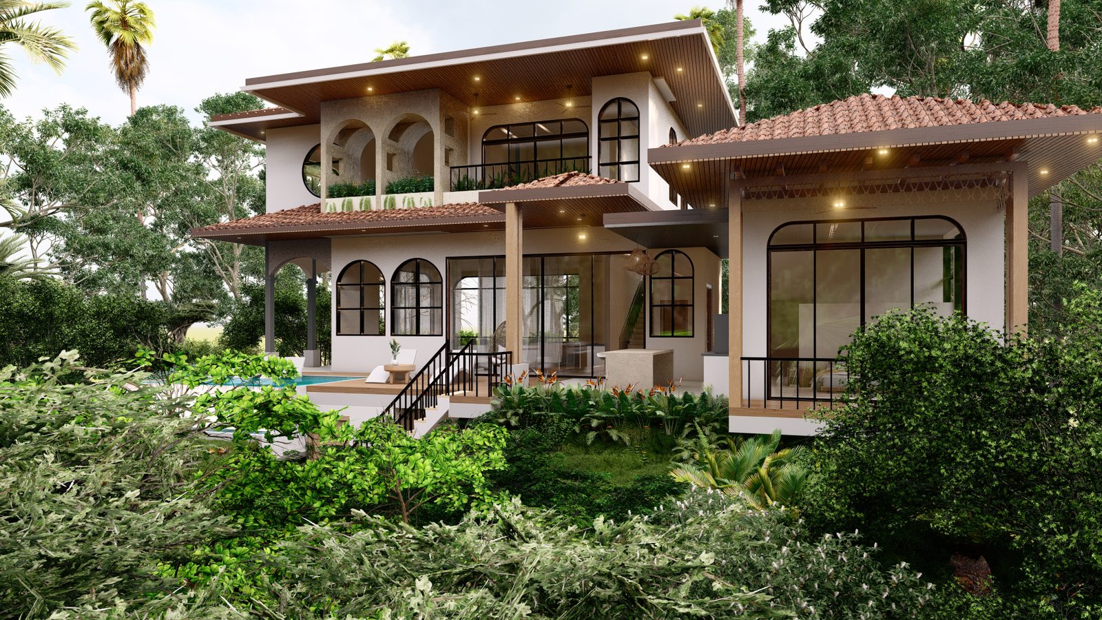 Architectural rendering of Casa Lote 33, a contemporary high-end home in Nosara