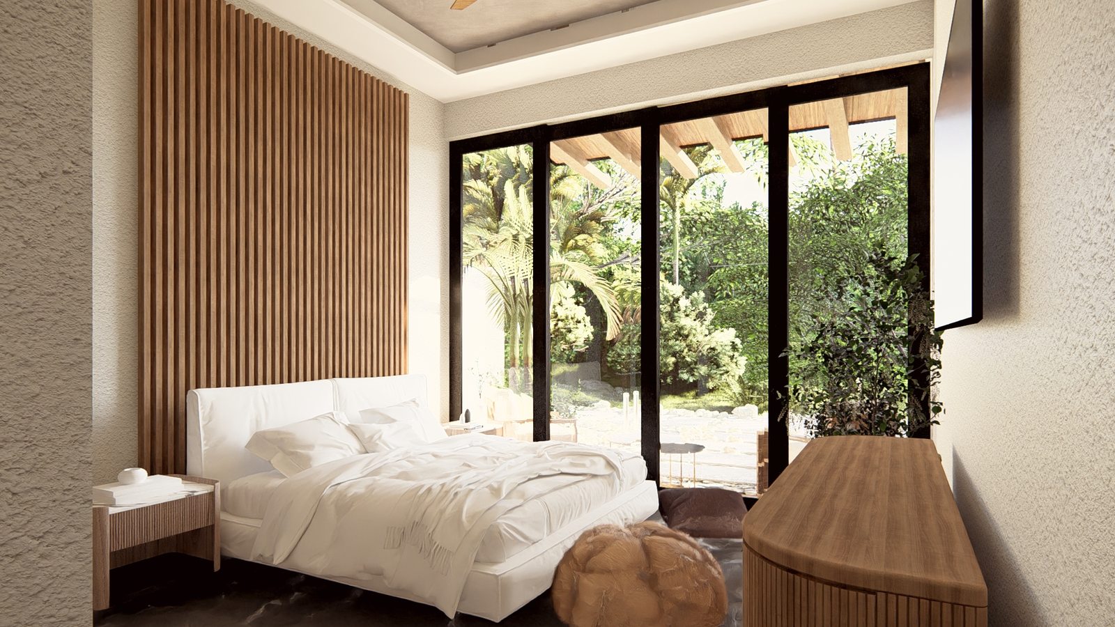 Architectural rendering of Casa Citron, a contemporary tropical home in Playa Pelada, Nosara