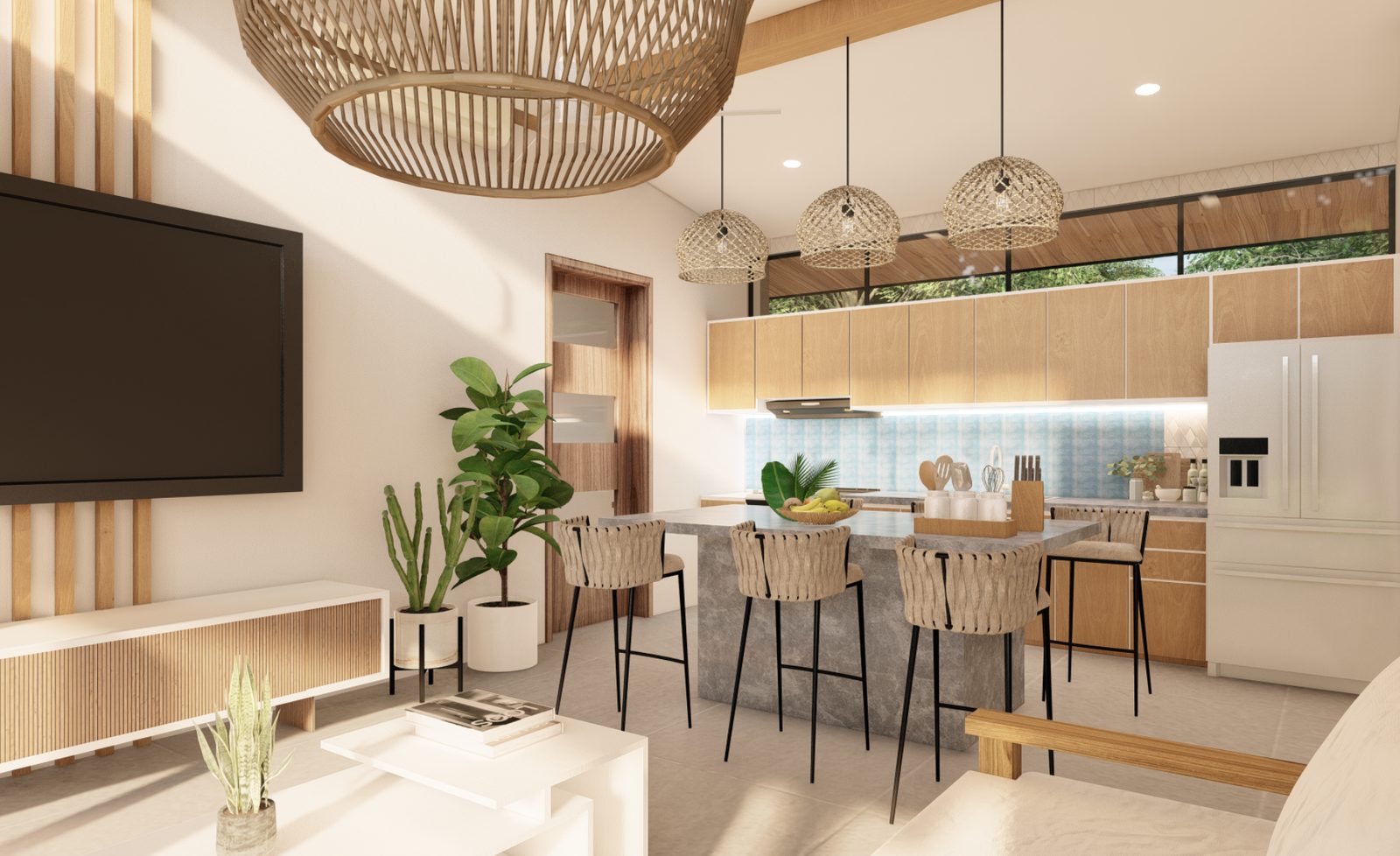Architectural rendering of Nosara Spring, a modern tropical high-end home in Nosara Springs, Nosara
