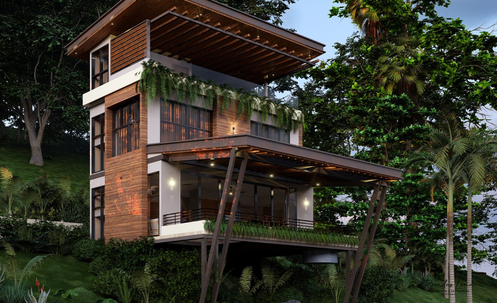 Architectural rendering of Section K Residence & Studios, a contemporary high-end home in Section K, Nosara